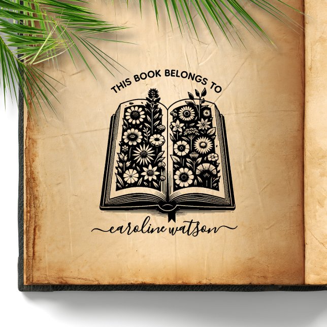 Sello De Caucho Este libro pertenece a Floral book Rubber Stamp  (Subido por el creador)