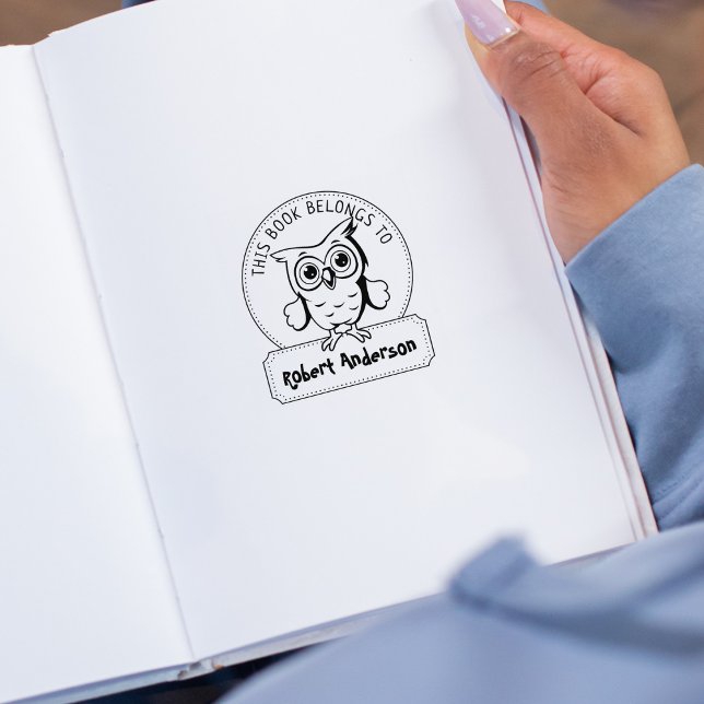 Sello De Caucho Este Libro Pertenece A, Lechuza Cuta, Libro Infant (Subido por el creador)