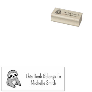 Sello De Caucho Este Libro Pertenece a ,lindo Sloth Personalizado