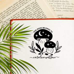 Sello De Caucho Este libro pertenece a Mushroom Rubber Stamp