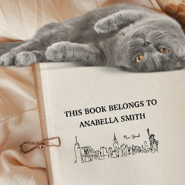 Sello De Caucho Este libro pertenece a New York Skyline Bookworm