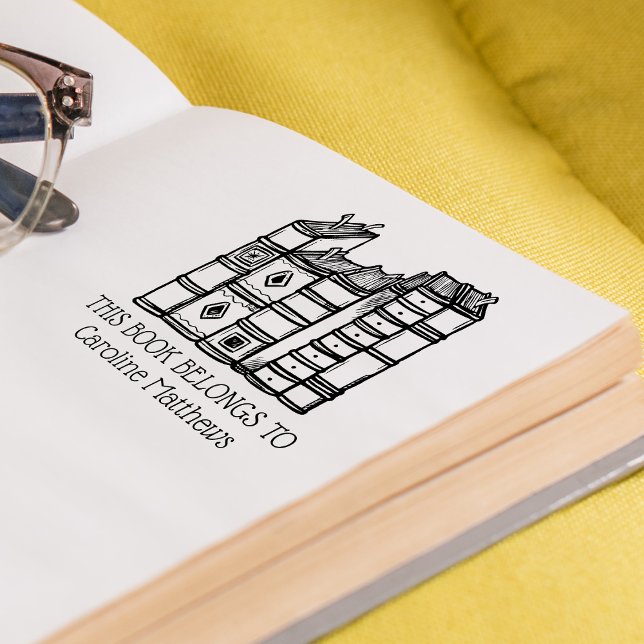 Sello De Caucho Este Libro Pertenece A Personalizado (This Book Belongs To Personalized Rubber Stamp)