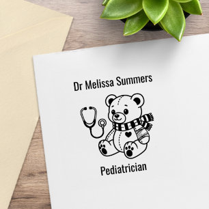 Sello De Caucho Estetoscopio de osito de peluche médico pediatra