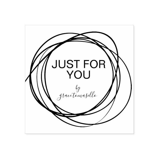 Sello De Caucho Estilizado círculo garabateado personalizado para  (Impresión)