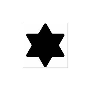 Sello De Caucho Estrella de David Básica de Color Sólido de 1" de 