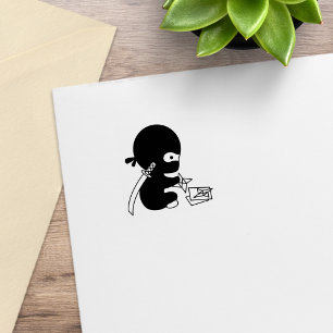 Sello De Caucho Estrella de origen plegable Ninja muy pequeña 1x1
