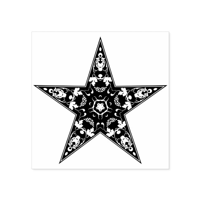 Sello De Caucho Estrella ornamental (Impresión)