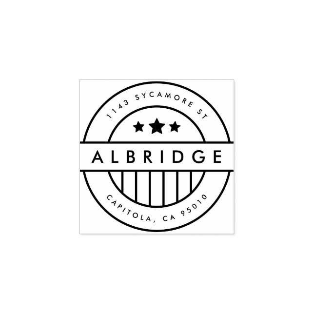 Sello De Caucho Estrellas de personalizado y franjas dirección de  (Impresión)