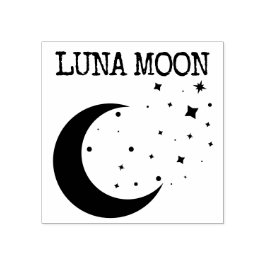 Sello De Caucho Estrellas Luna Luna