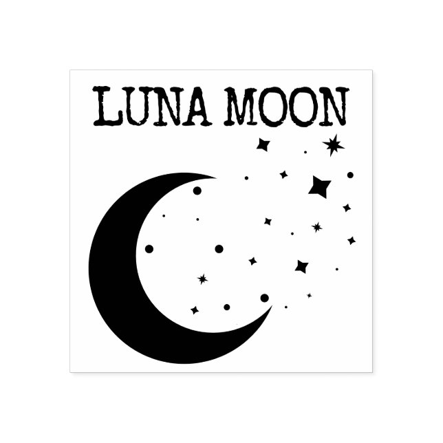 Sello De Caucho Estrellas Luna Luna (Impresión)