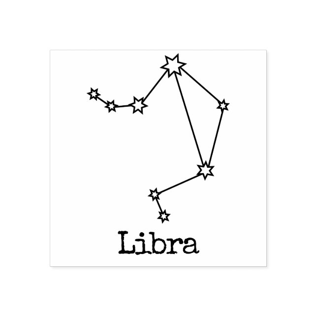 Sello De Caucho Estrellas Zodiac Celestial Horóscopo Libra (Impresión)