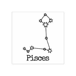 Sello De Caucho Estrellas Zodiac Horoscopio Celestial Pisces