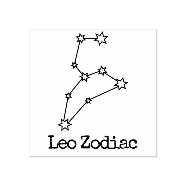 Sello De Caucho Estrellas Zodiaco Celeste Horóscopo Leo (Impresión)