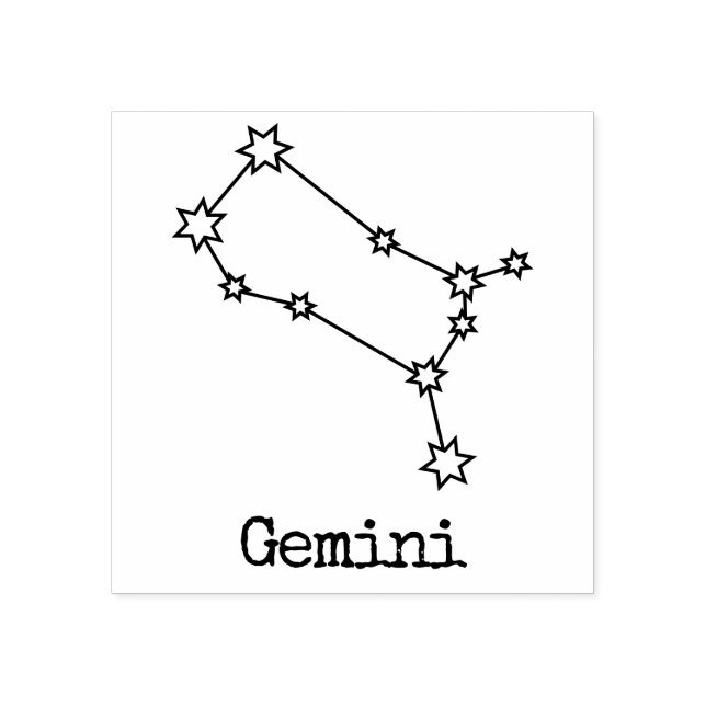Sello De Caucho Estrellas Zodíaco Celestial Horóscopo Géminis (Impresión)