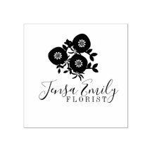 Estudio de artista de logotipo de ramo floral de f