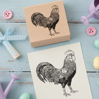 Sello De Caucho Etched Rooster Stamp for Art and Crafts