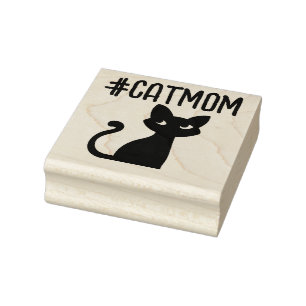 SELLO DE CAUCHO ETIQUETA CAT MOM #CATMOM RUBBBER STAMP