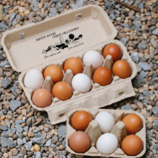 Sello De Caucho Etiqueta de alimentos de cartón de huevos de granj