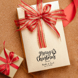 Sello De Caucho Etiqueta de árbol de navidad minimalista