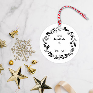 Sello De Caucho Etiqueta de pareja de navidades Wreath