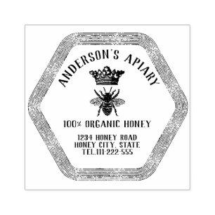 Sello De Caucho Etiqueta de tarro de miel de abeja reina de miel d