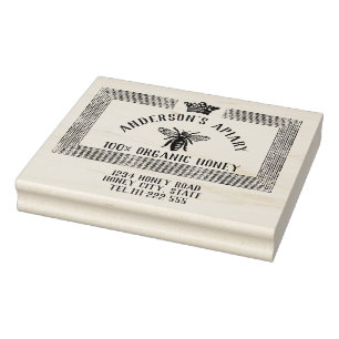 Sello De Caucho Etiqueta de tarro de miel de abeja reina de miel d