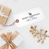 Etiqueta minimalista de ferry Christmas Deer
