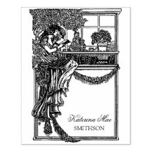 Etiqueta Vintage de Moda femenina ex Libris