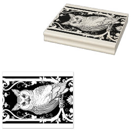 Sello De Caucho Eule mit Ornamenten
