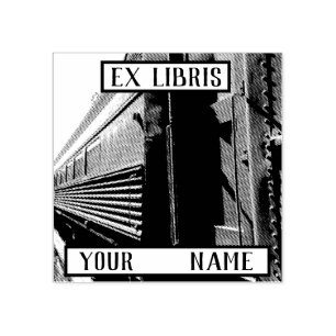 Sello De Caucho Ex Bookplate de Libris de la foto de encargo