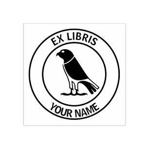 Sello De Caucho Ex bookplate del halcón de los libris