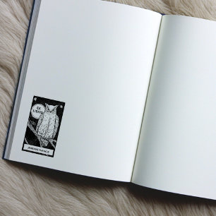 Sello De Caucho Ex Lechuza de Libris de Vintage, Librería de Perso