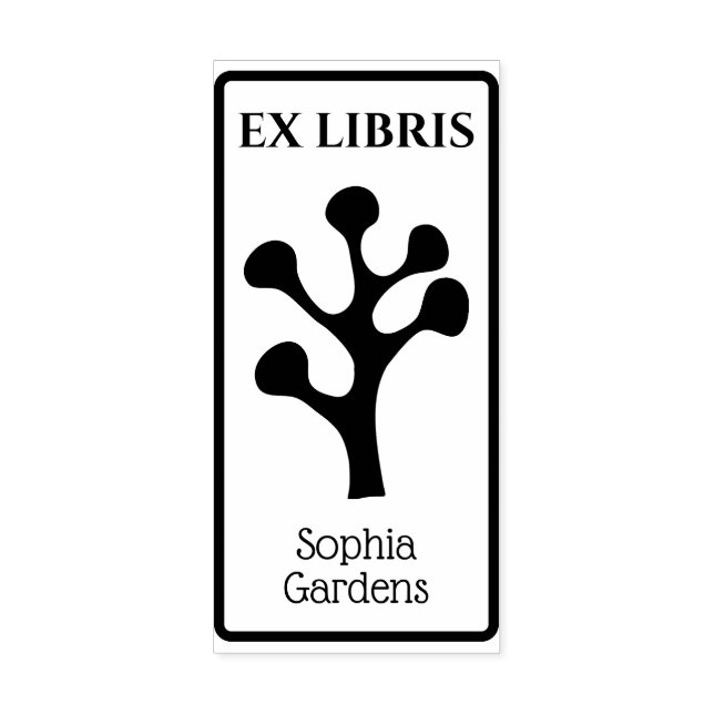 Sello De Caucho Ex Libris Abstract Tree/Plant 01 (Impresión)