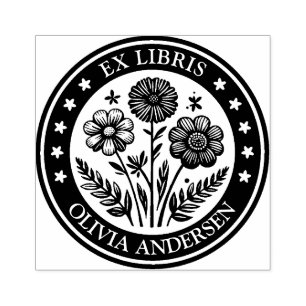 Sello De Caucho Ex Libris - Arreglo floral