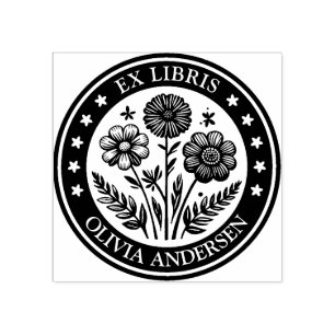 Sello De Caucho Ex Libris - Arreglo floral