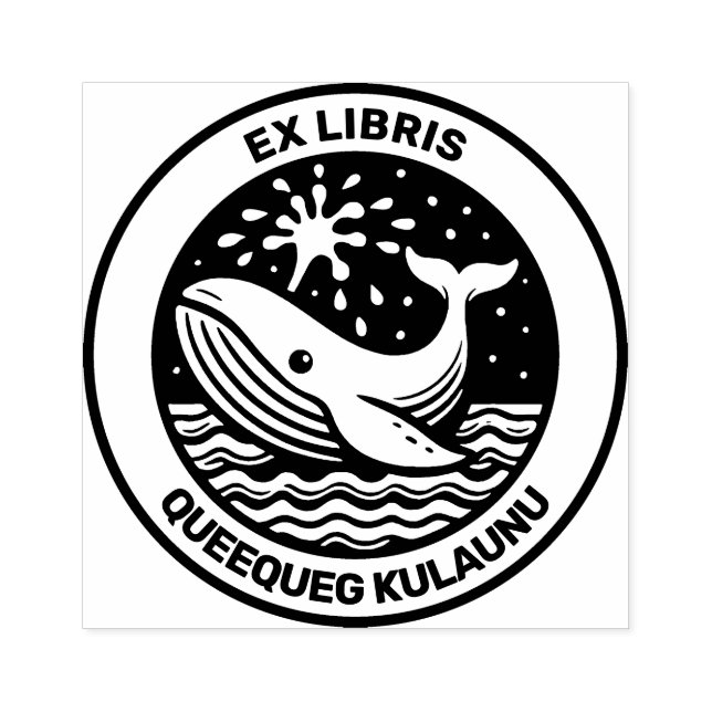 Sello De Caucho Ex Libris - Ballena Blanca (Impresión)