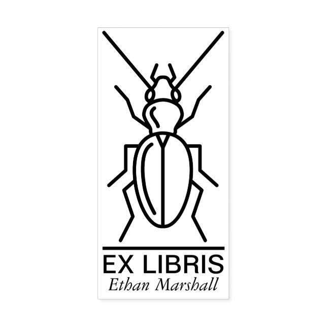 Sello De Caucho Ex Libris - Beetle/Bug v2 (Impresión)