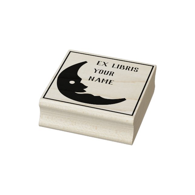 Sello De Caucho Ex Libris Bookplate Moon (Sello)