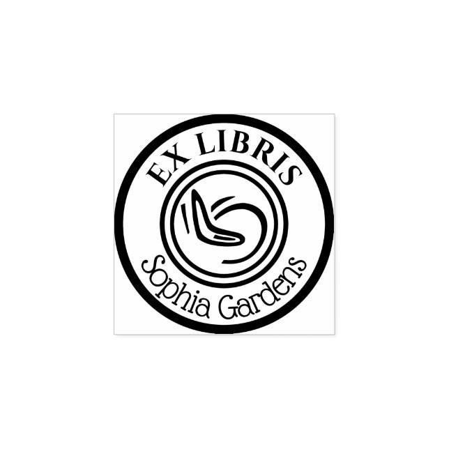 Sello De Caucho Ex Libris Boomerang Redondo (Impresión)