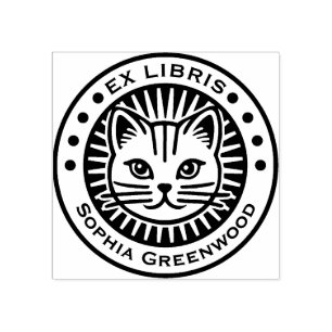 Sello De Caucho Ex Libris - Cat