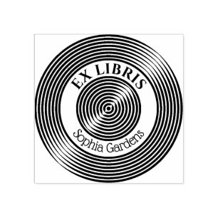 Sello De Caucho Ex Libris Círculos Concéntricos v3