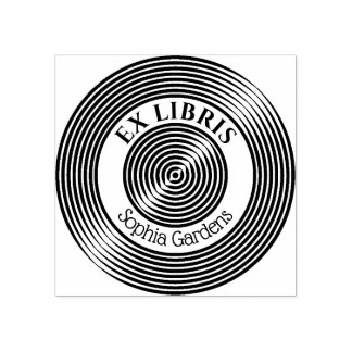 Sello De Caucho Ex Libris Círculos Concéntricos v3