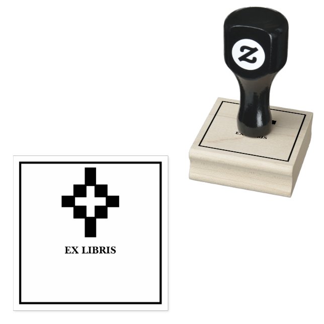 Sello De Caucho Ex libris con cruz (Sellado)