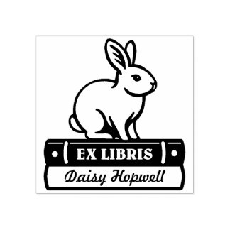 Sello De Caucho Ex Libris - Conejo