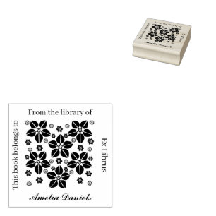 Sello De Caucho Ex libris de flores orientales