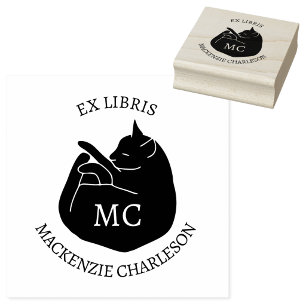 Sello De Caucho Ex Libris de Propietario de Libro Personalizado Ca