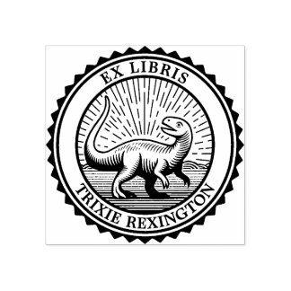 Sello De Caucho Ex Libris - Dinosaurio