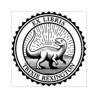 Sello De Caucho Ex Libris - Dinosaurio