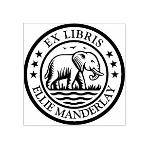 Sello De Caucho Ex Libris - Elefante Caminante