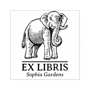 Sello De Caucho Ex Libris - Elefante Indio
